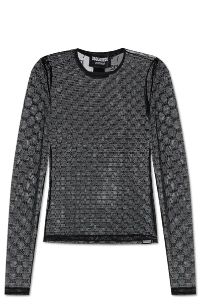 Dsquared2 Long-sleeved T-shirt In Black