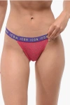 Dsquared2 Lace Icon Thong With Logoed Band In Pink