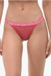 Dsquared2 Lace Icon Thong With Logoed Band In Red