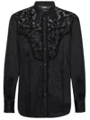 Dsquared2 Lace-panelled Shirt In Black