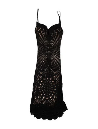 Pre-owned Dsquared2 Lace Pattern Mini Dress In Brown