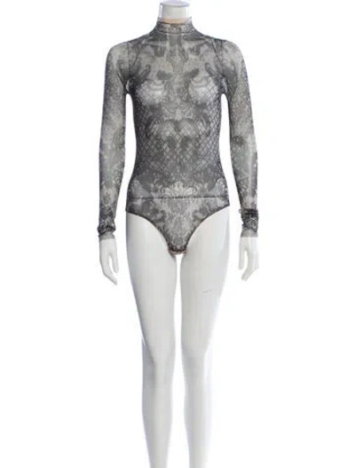 Pre-owned Dsquared2 Lace Pattern Turtleneck Bodysuit In Neutral