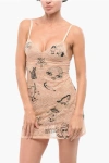Dsquared2 Lace Petticoat With Embroideries In Pink