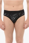 Dsquared2 Lace Slip With Logoed Band In Black