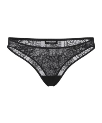 Dsquared2 Lace Thong In Black