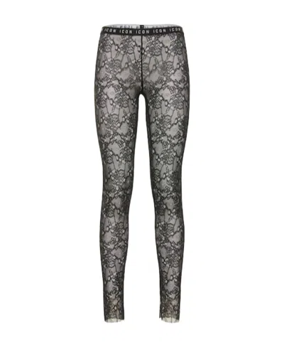 Dsquared2 Lace Tight Leggings In Black