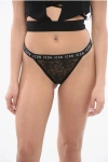 Dsquared2 Lace Tong With Logoed Elastic Band In Black