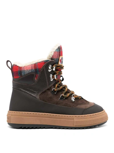 Dsquared2 Lace-up High Top Boots In Brown