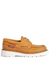 Dsquared2 Lace-up Leather Boat Shoes In Neutrals