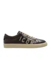 Dsquared2 Icon Man Sneakers Chocolate Brown Size 8 Calfskin In Black