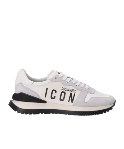 Dsquared2 Lace-up Low-cut Sneakers In White