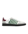 Dsquared2 White Leather Sneakers With Side Stripe Detailing In White