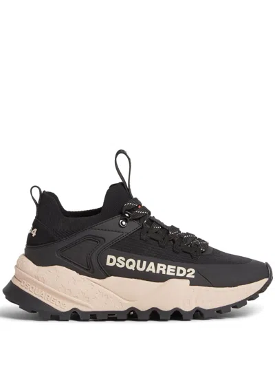 Dsquared2 Free Flow Low-top Sneakers In Nero+bianco