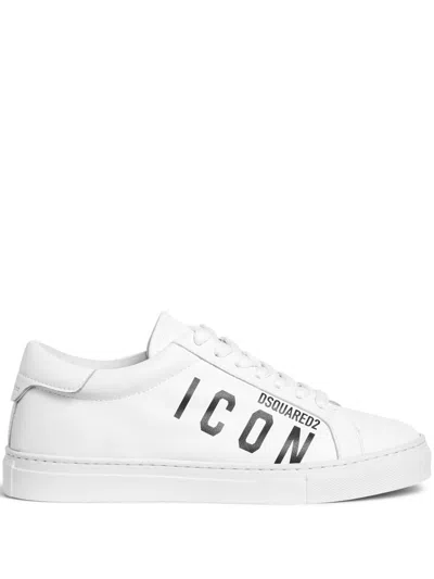 Dsquared2 Round Head Low-cut Casual Shoes In White