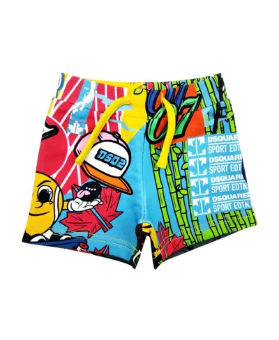 Dsquared2 Lace Up Shorts In Multicolor
