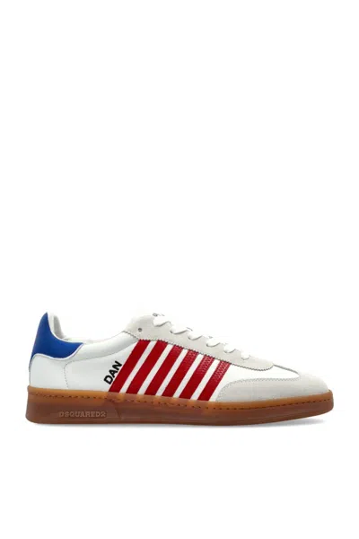 Dsquared2 Lace-up Striped Sneakers In White