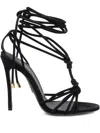 Dsquared2 Lace-up Stiletto-heeled Sandals In Animal Print