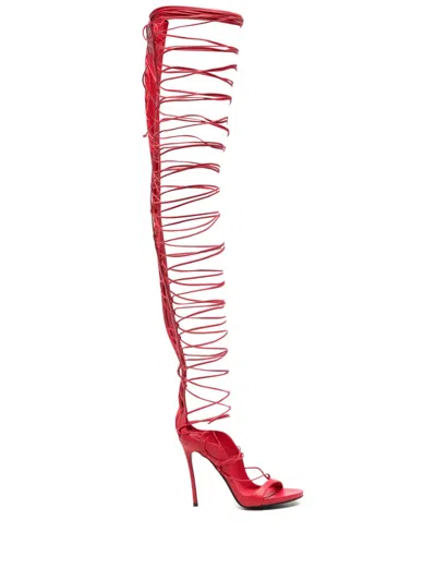 DSQUARED2 LACE-UP STILETTO SANDALS