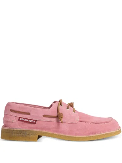 Dsquared2 Laced Neoclassic Boat Shoes In Pink