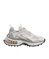 Dsquared2 Bubble White Suede And Mesh Running Sneakers In Gray