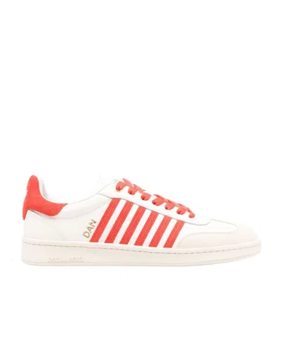 Dsquared2 Low Leather Sneakers In White