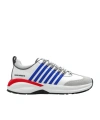 Dsquared2 Multicolor Leather And Suede Dash Sneakers In White