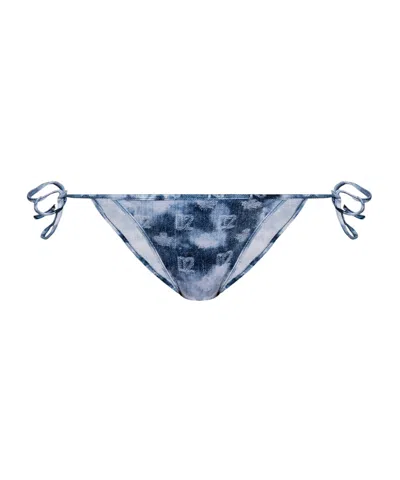 Dsquared2 Lace-up Bikini Bottoms In Blue