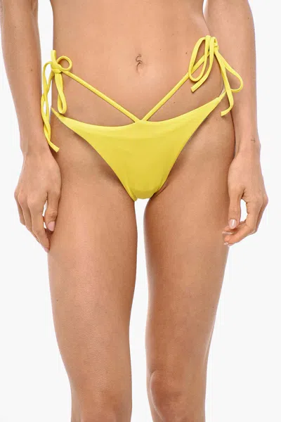 Dsquared2 Lace-up Bikini Briefs In Yellow