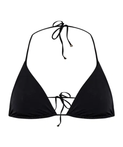 Dsquared2 Lace-up Bikini Top In Black