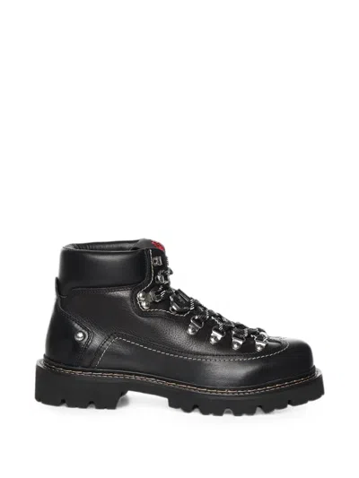 Dsquared2 Lace-up Leather Ankle Boots In Multi