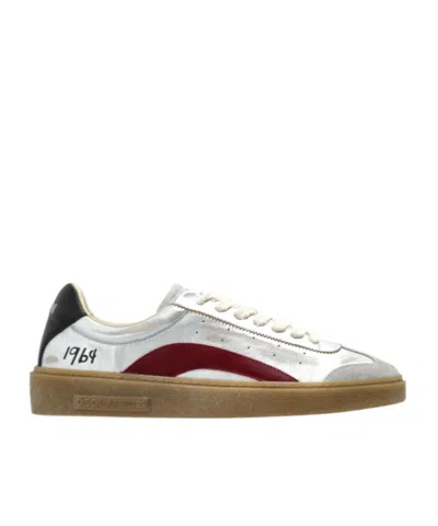 Dsquared2 Lace-up Low-top Casual Shoes In Silver