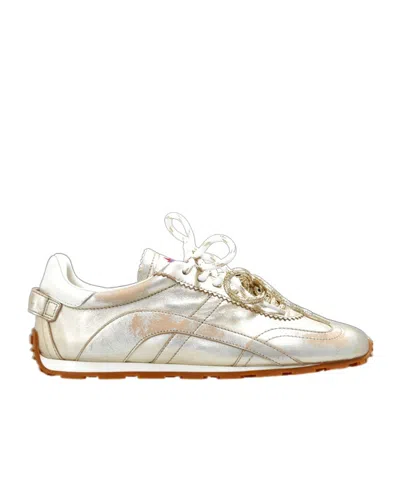 Dsquared2 Lace-up Sneakers In Silver