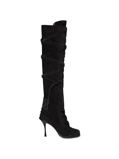 Dsquared2 Lace-up Suede Boots In Black