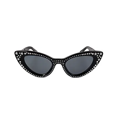 Dsquared2 Ladies Black Cat Eye Sunglasses D2 0092/n/s In ["grey"]