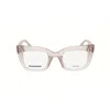 Dsquared2 Ladies Pink Rectangular Eyeglass Frames D2 0099 In ["white"]