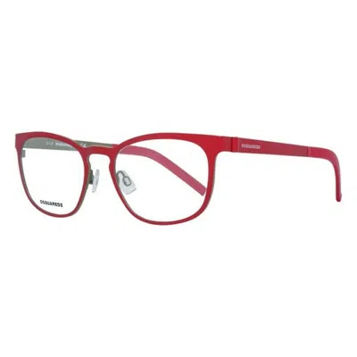 Dsquared2 Ladies' Spectacle Frame  Dq5184 068 -51 -18 -140  51 Mm Gbby2 In Red
