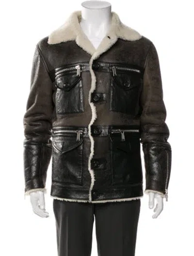 Pre-owned Dsquared2 Lamb Fur Jacket In Green