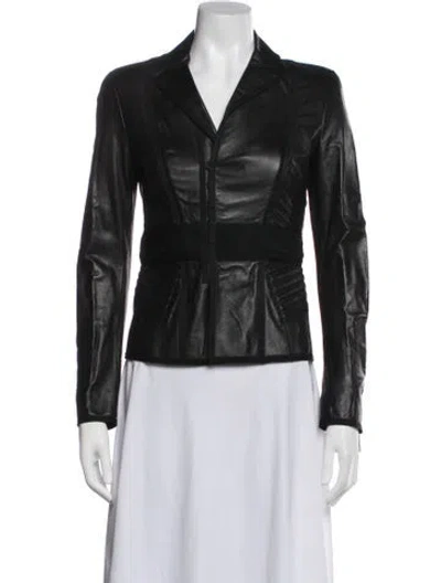 Pre-owned Dsquared2 Lamb Leather Biker Jacket In Black