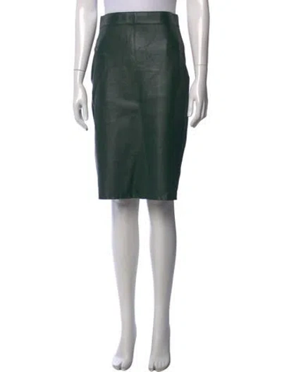 Pre-owned Dsquared2 Lamb Leather Knee-length Skirt In Green