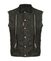 Dsquared2 Classic Denim Zipped Vest In Black