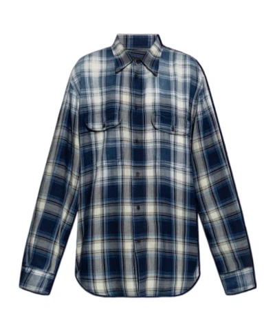 Dsquared2 Lapel Long Sleeve Shirt In Gray