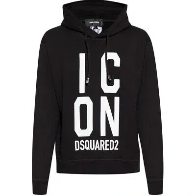 Pre-owned Dsquared2 Large Bold Icon Logo Black Hoodie