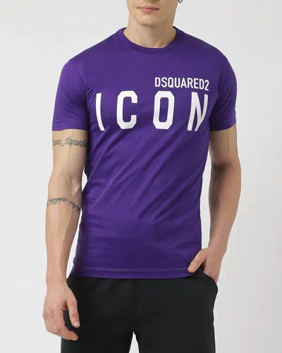 Dsquared2 Large Icon Logo Tee Shirt In Purple