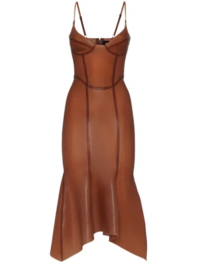 Dsquared2 Latex Midi Dress In Pink