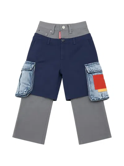 Dsquared2 Layered Cargo Pants In Blue
