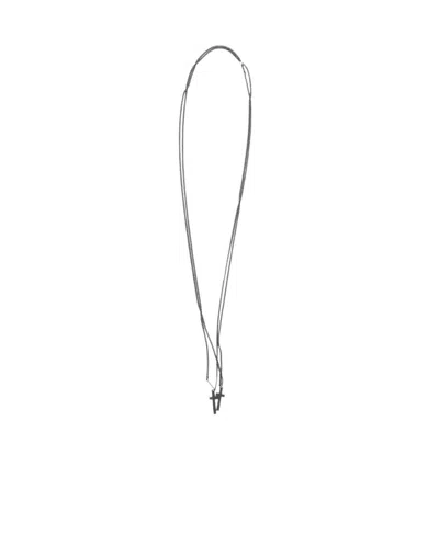 Dsquared2 Layered Cross Pendant Necklace In Gray