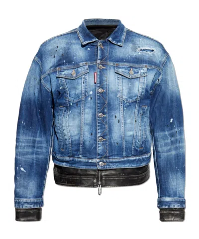 Dsquared2 Layered Denim Jacket In Blue