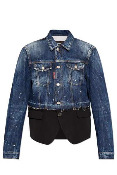 Dsquared2 Layered Denim Jacket In Blue