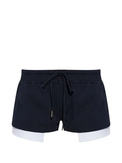 Dsquared2 Layered Drawstring Shorts In Blue