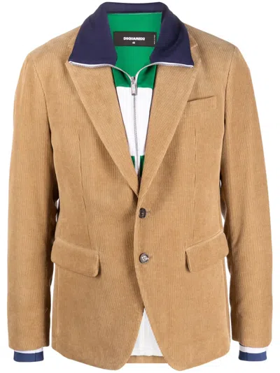 Dsquared2 Sakko Im Layering-look In Neutrals